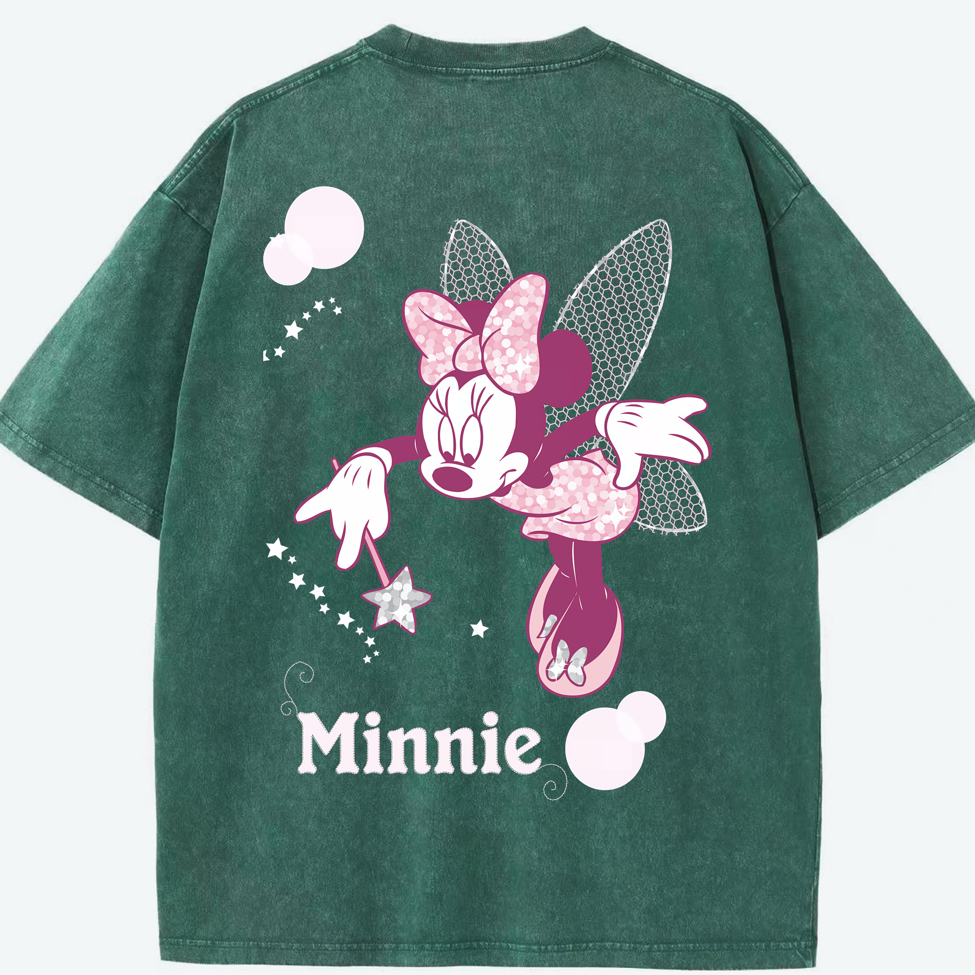 （画像用） ミッキーマウス Mickey Mouse 綿100% ヴィンテージ風 半袖Tシャツ（背面プリント）